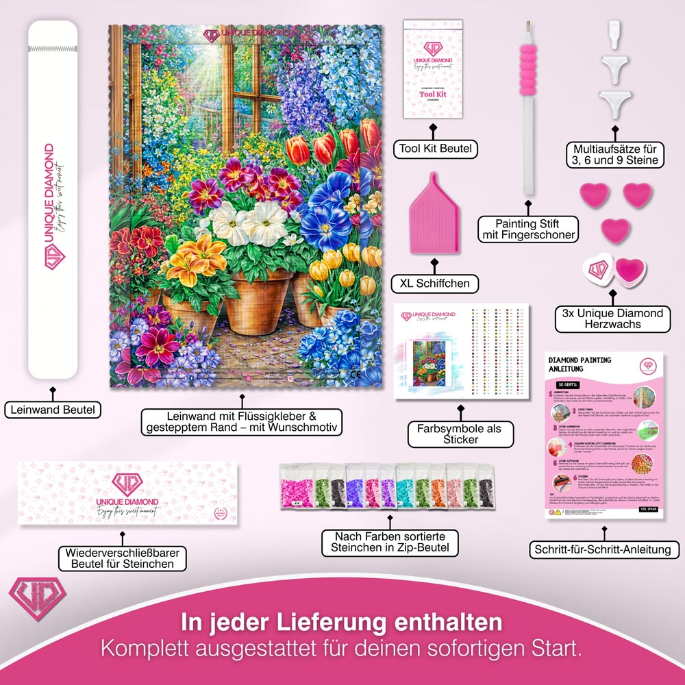5D Diamond Painting – Garden Window Bloom