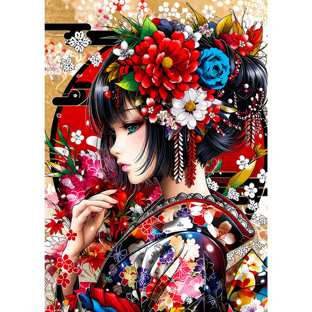 5D Diamond Painting – Geisha der Blütenpracht | Unique Diamond