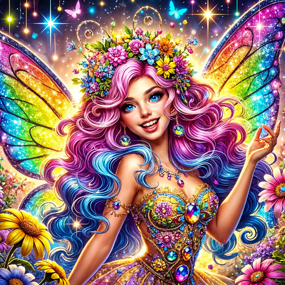 5D Diamond Painting – Glanzfee Aurielia, Unique-Diamond