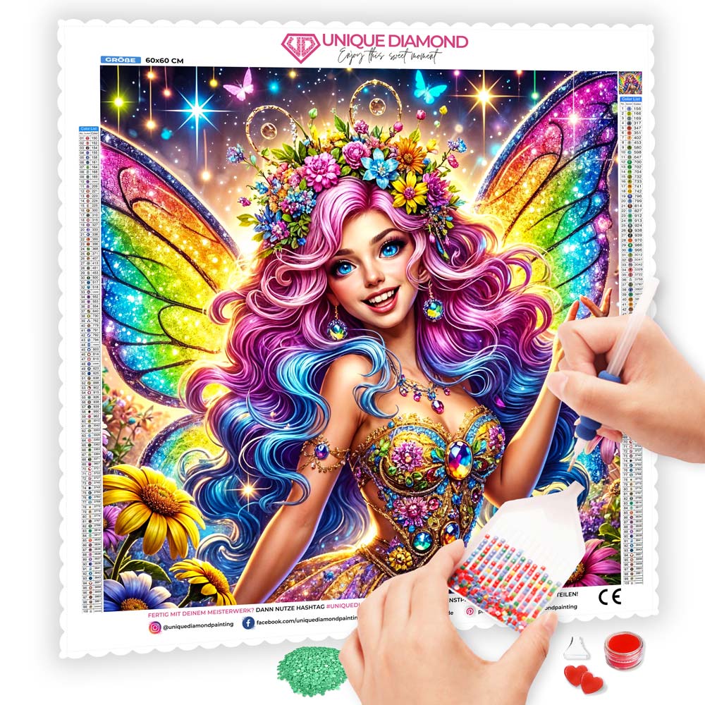 5D Diamond Painting – Glanzfee Aurielia, Unique-Diamond