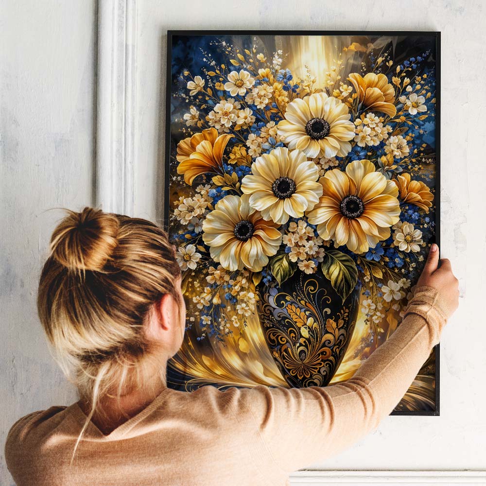 5D Diamond Painting – Golden Bloom Elegance