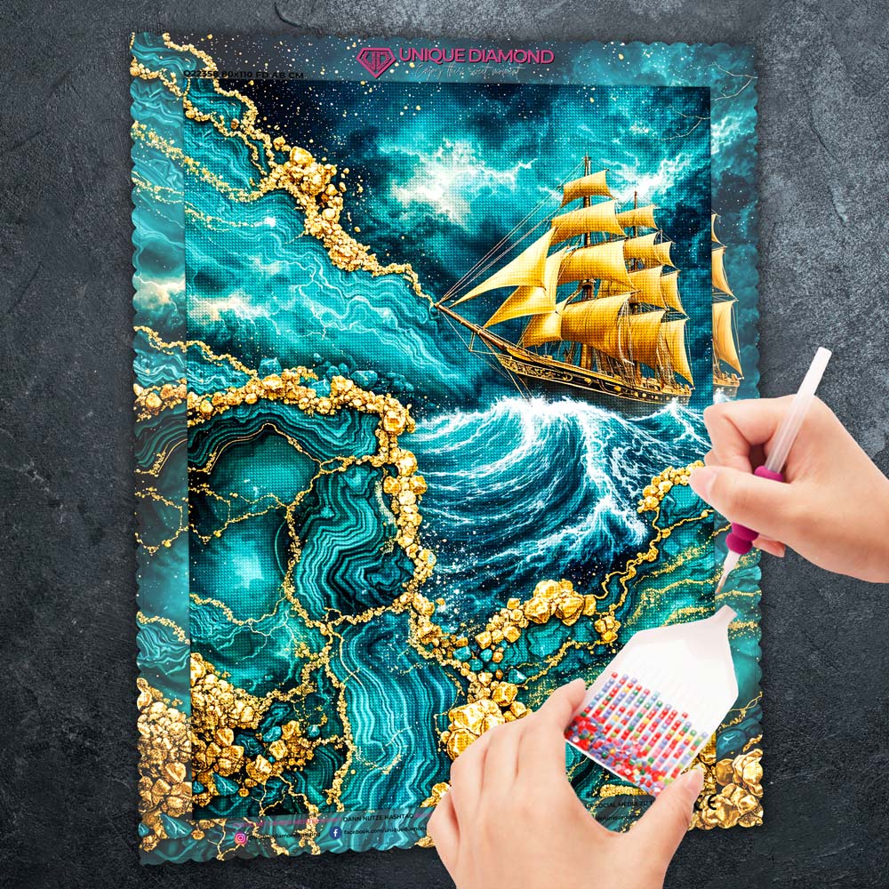 5D Diamond Painting – Golden Ocean Voyage