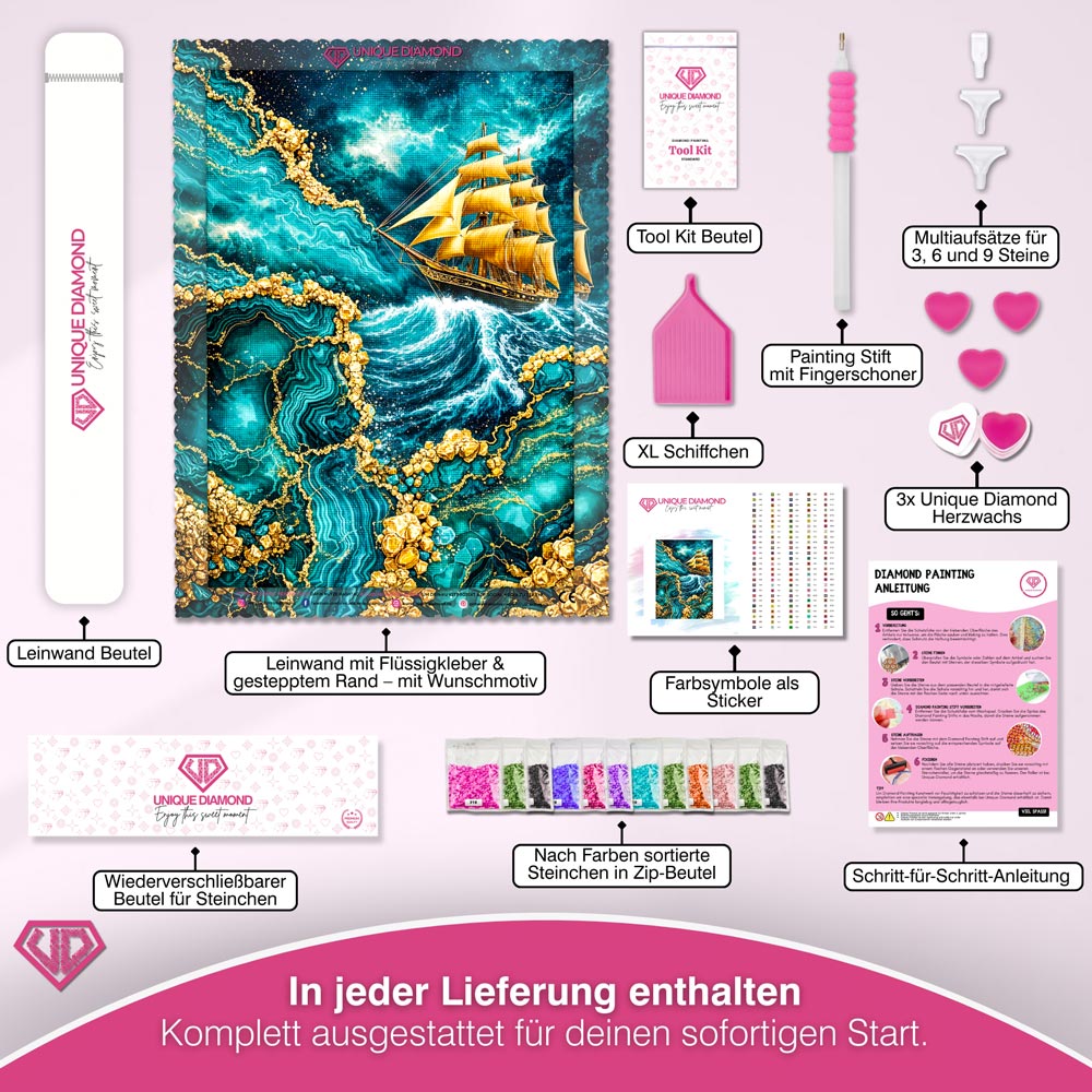 5D Diamond Painting – Golden Ocean Voyage