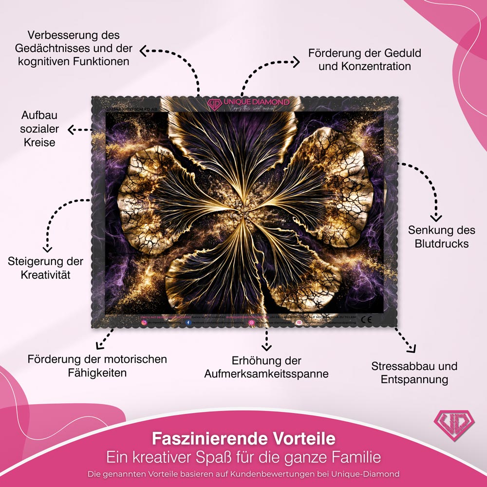 5D Diamond Painting – Goldene Blüte Nocturna