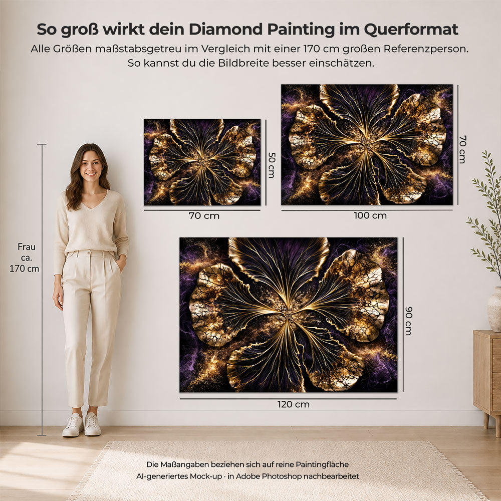 5D Diamond Painting – Goldene Blüte Nocturna