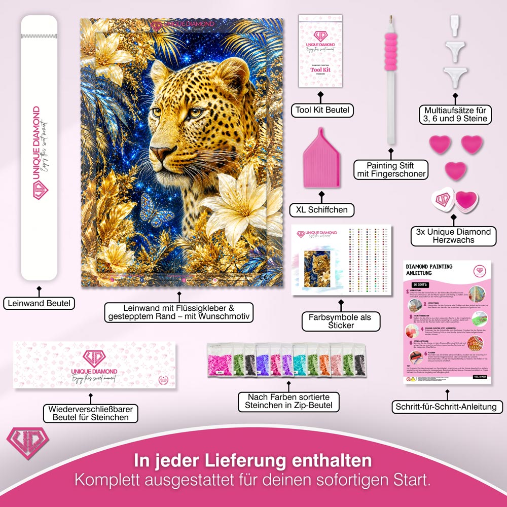 5D Diamond Painting – Goldene Konstellation der Wildnis
