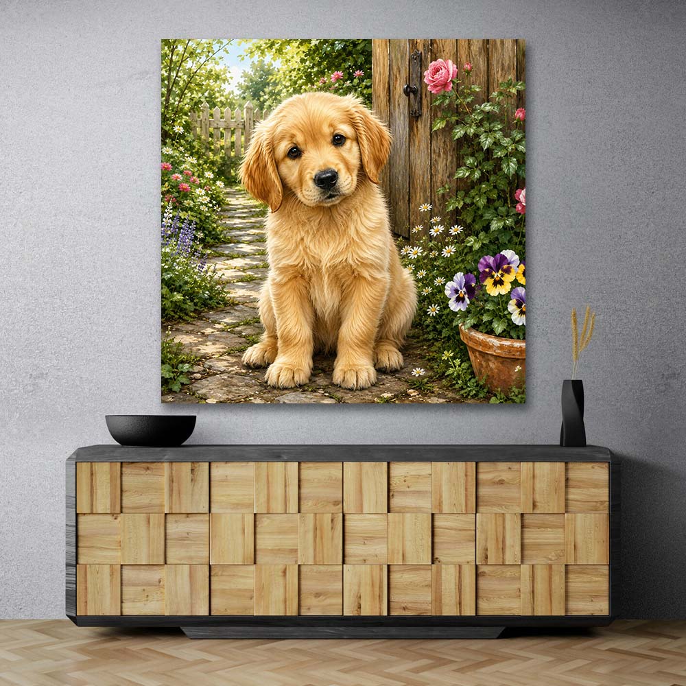 5D Diamond Painting – Goldpfötchens Gartenglück
