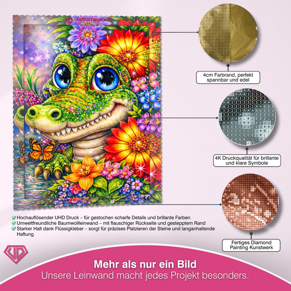 5D Diamond Painting – Happy Crocodile Garden