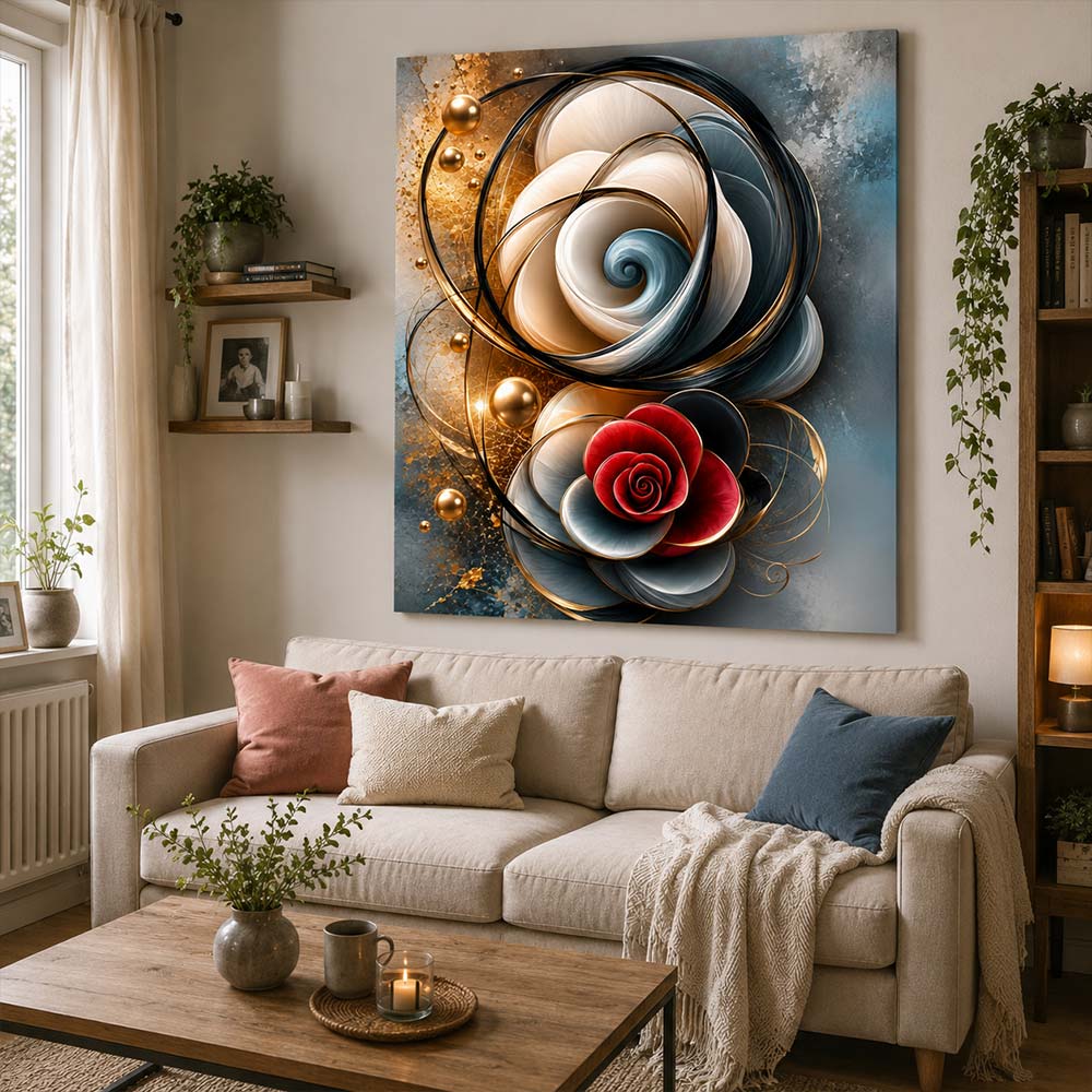 5D Diamond Painting – Harmonie der Goldenen Spiralen