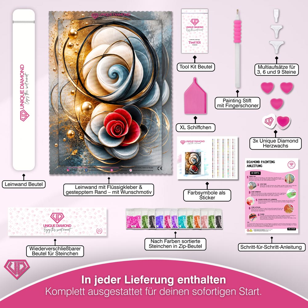 5D Diamond Painting – Harmonie der Goldenen Spiralen