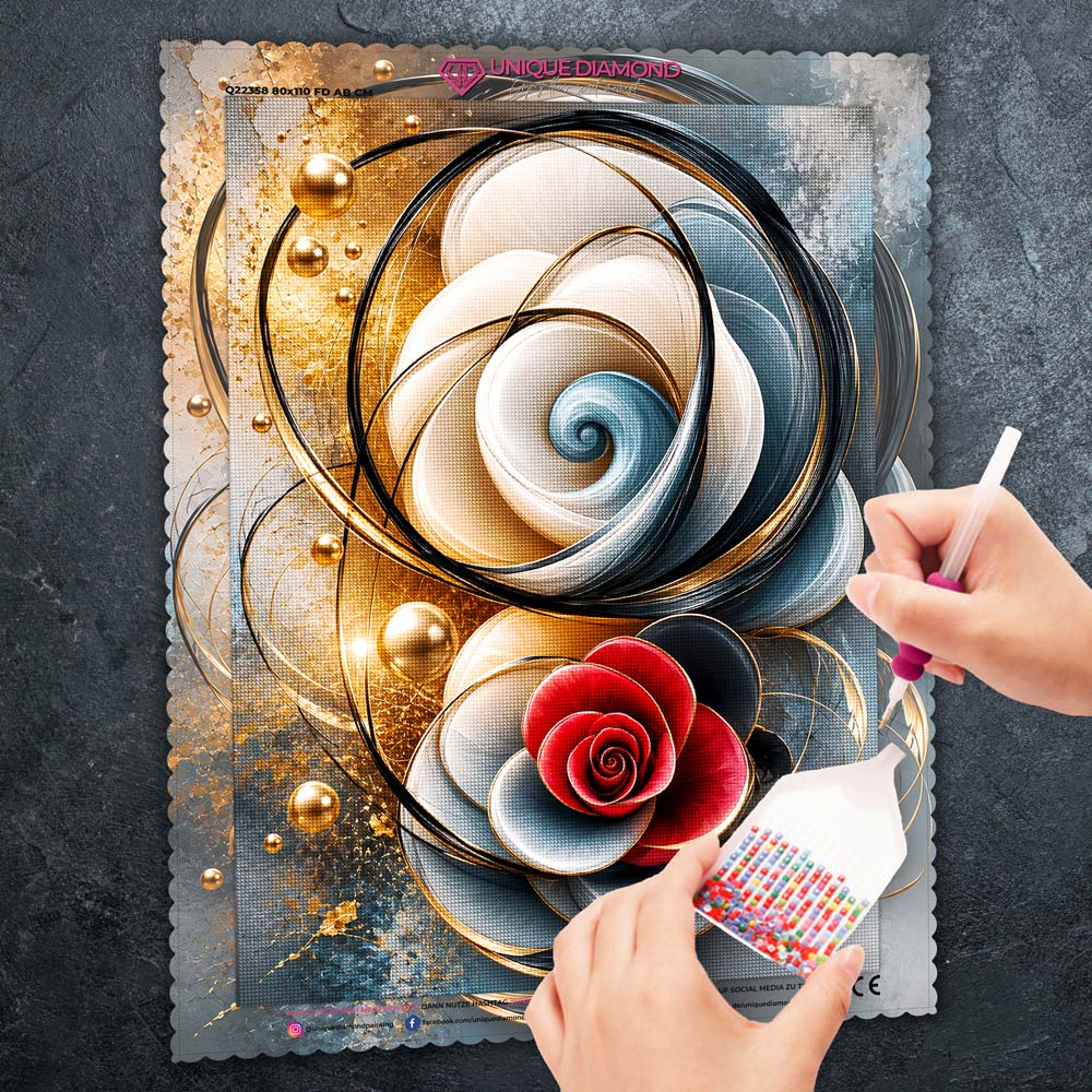 5D Diamond Painting – Harmonie der Goldenen Spiralen