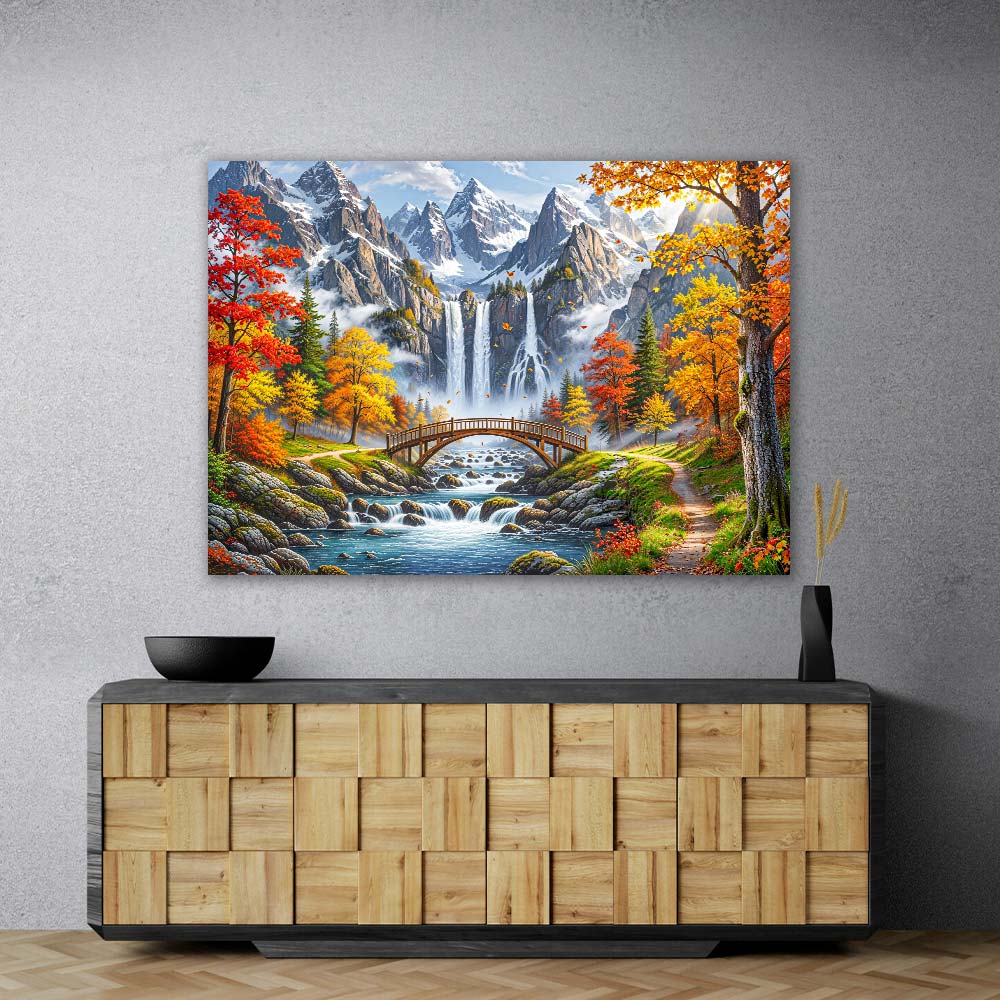 5D Diamond Painting – Herbstbrücke der Melina Unique-Diamond