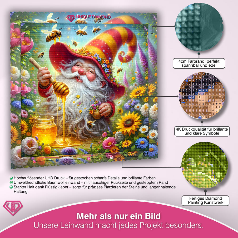 5D Diamond Painting – Honigzauber im Blütengarten Unique-Diamond
