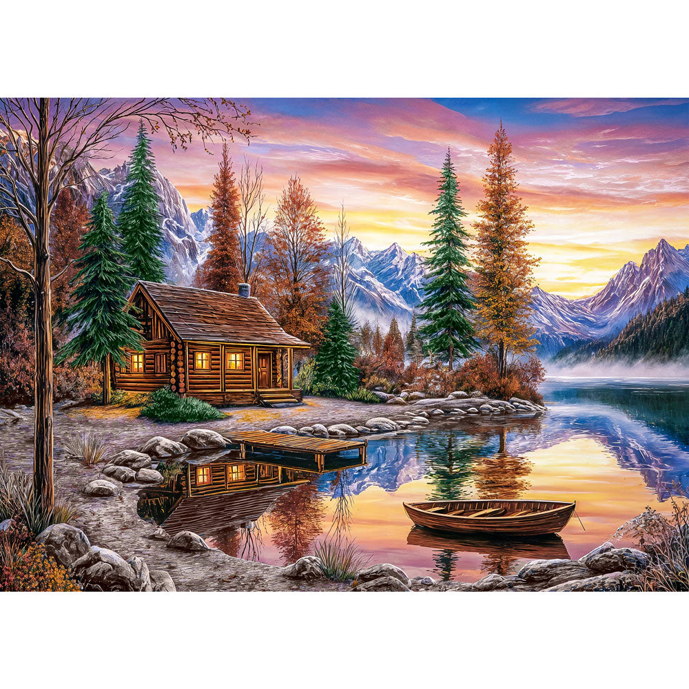5D Diamond Painting – Hütte am Spiegelwaldsee