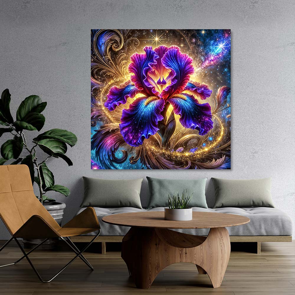5D Diamond Painting – Iris der Galaxienblüte
