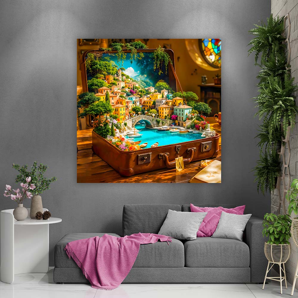 5D Diamond Painting – Italienische Träume im Koffer Unique-Diamond