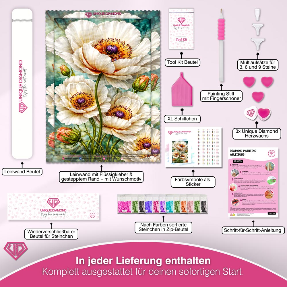 5D Diamond Painting – Ivory Bloom