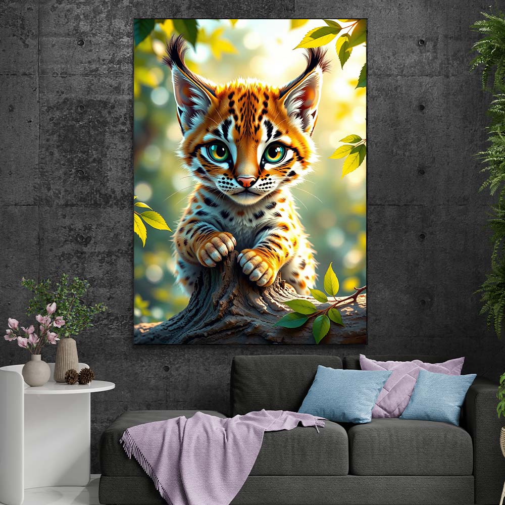 5D Diamond Painting – Junges Luchsabenteuer, Unique-Diamond
