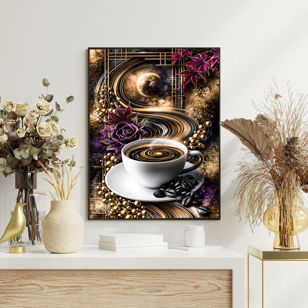 5D Diamond Painting – Kaffee im Orbit der Träume