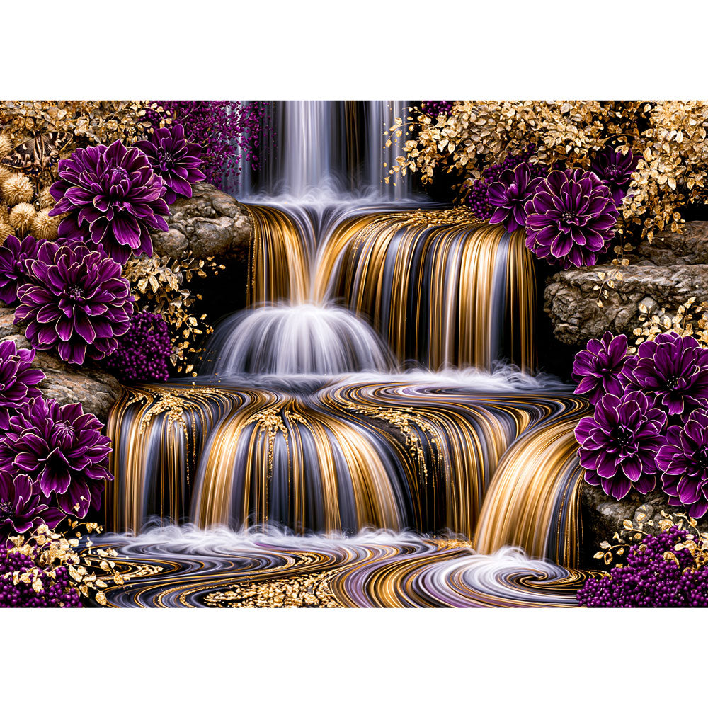 5D Diamond Painting – Kaskaden aus flüssigem Gold | Unique Diamond