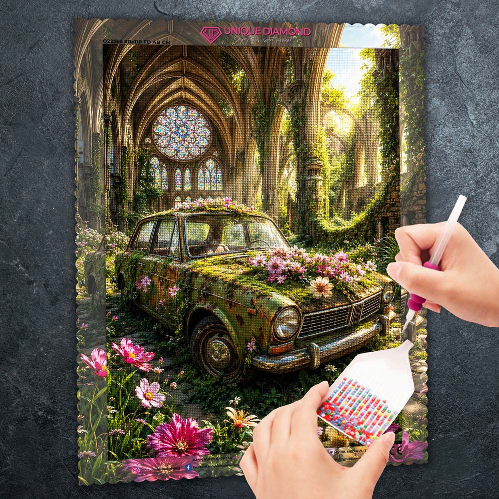 5D Diamond Painting – Kathedrale der Blütenstille