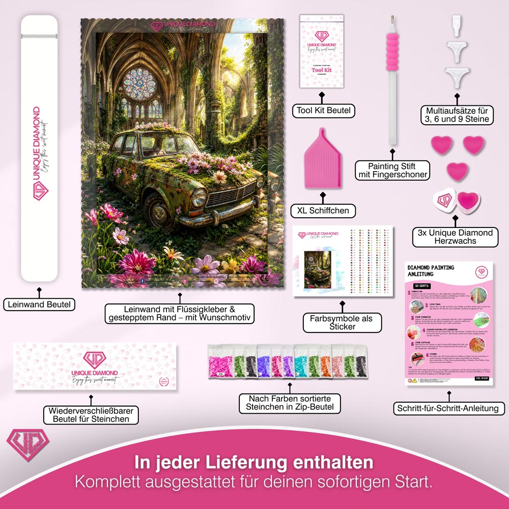 5D Diamond Painting – Kathedrale der Blütenstille