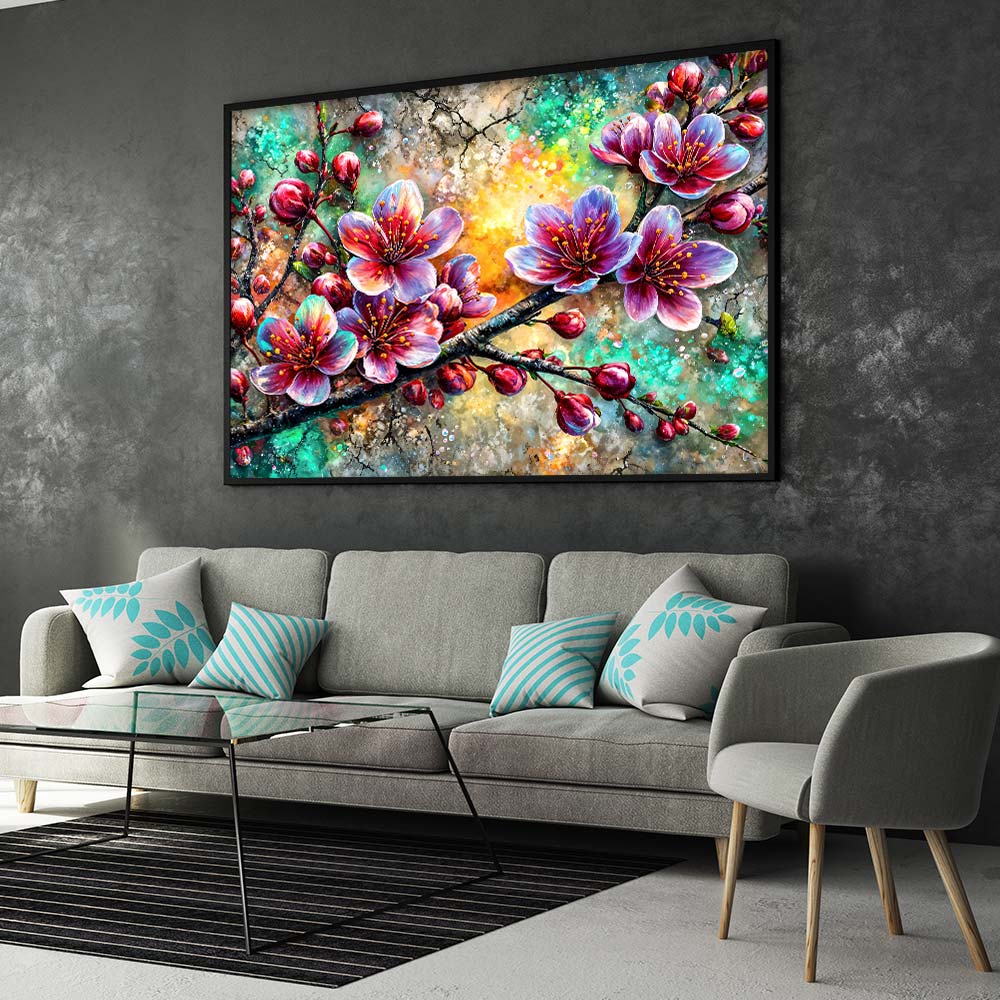 5D Diamond Painting – Kirschblütenzauber im Farbenlicht