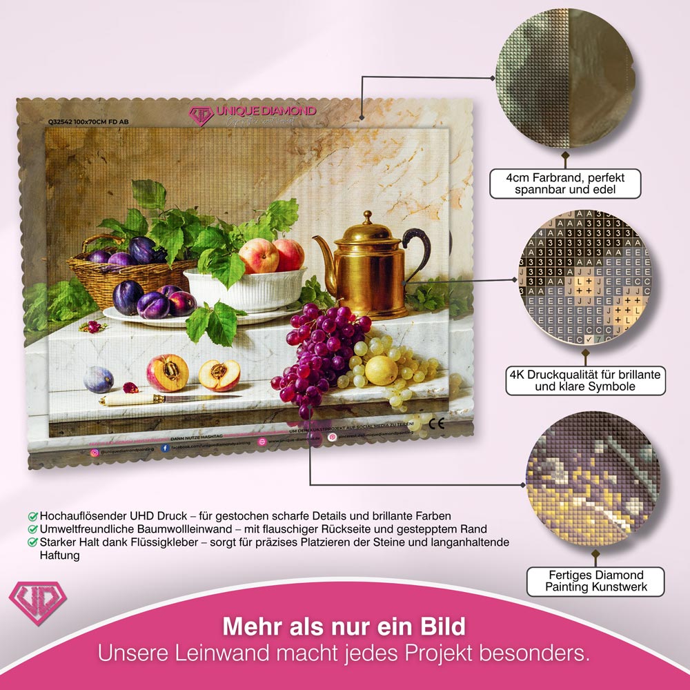 5D Diamond Painting – Klassisches Früchtestillleben Unique-Diamond