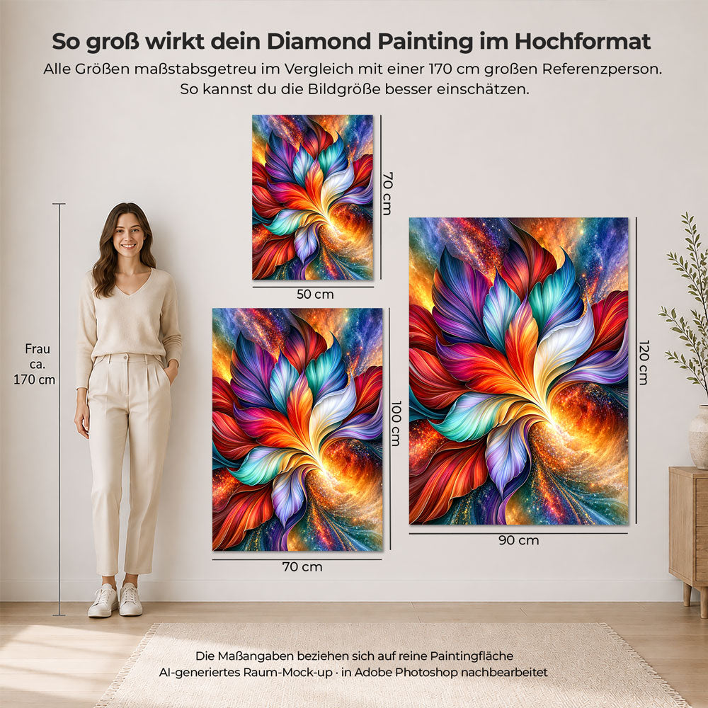 5D Diamond Painting – Kosmische Blütenharmonie