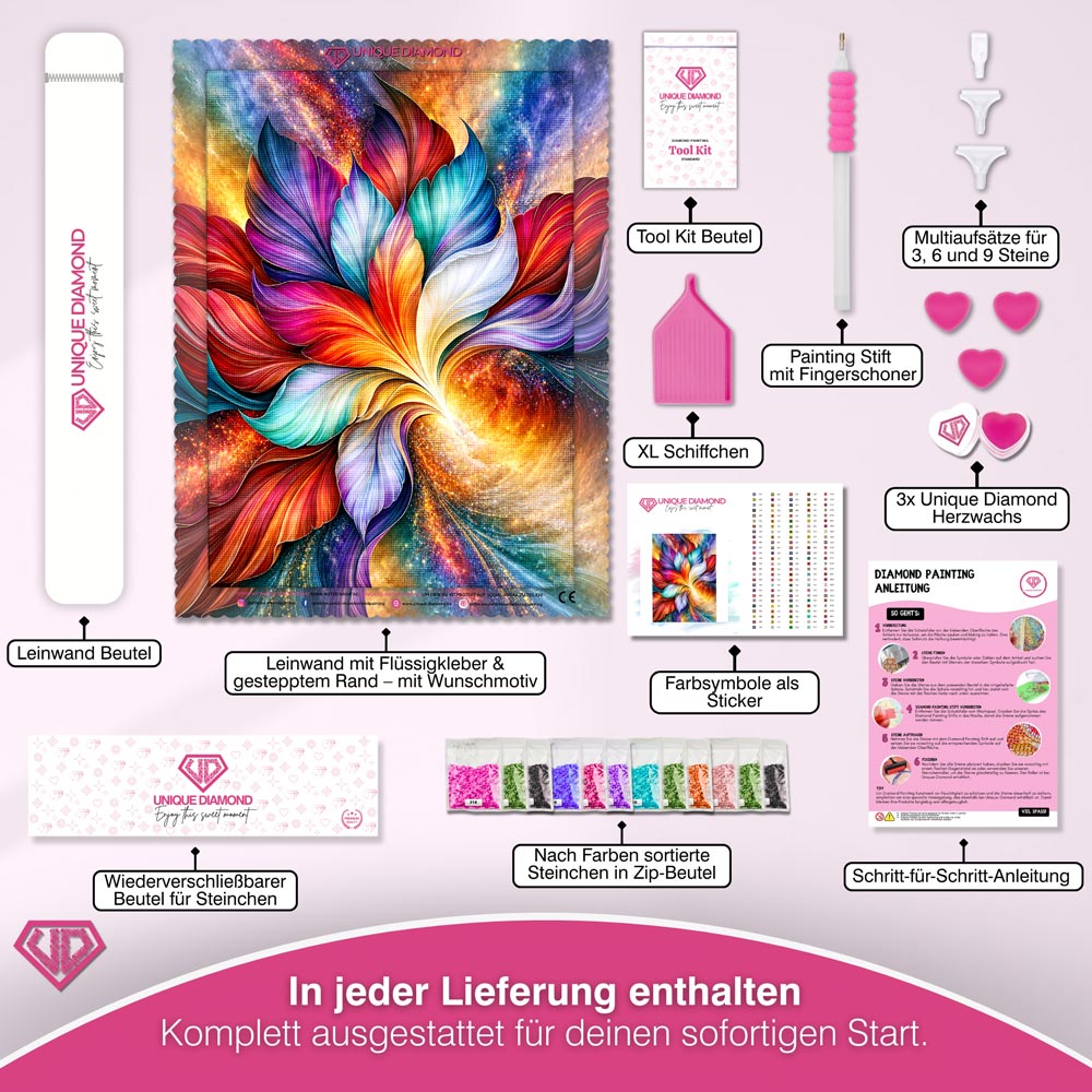 5D Diamond Painting – Kosmische Blütenharmonie
