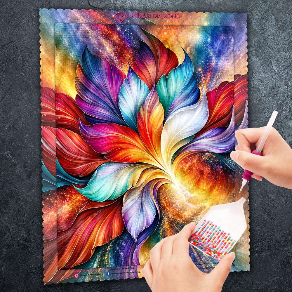 5D Diamond Painting – Kosmische Blütenharmonie