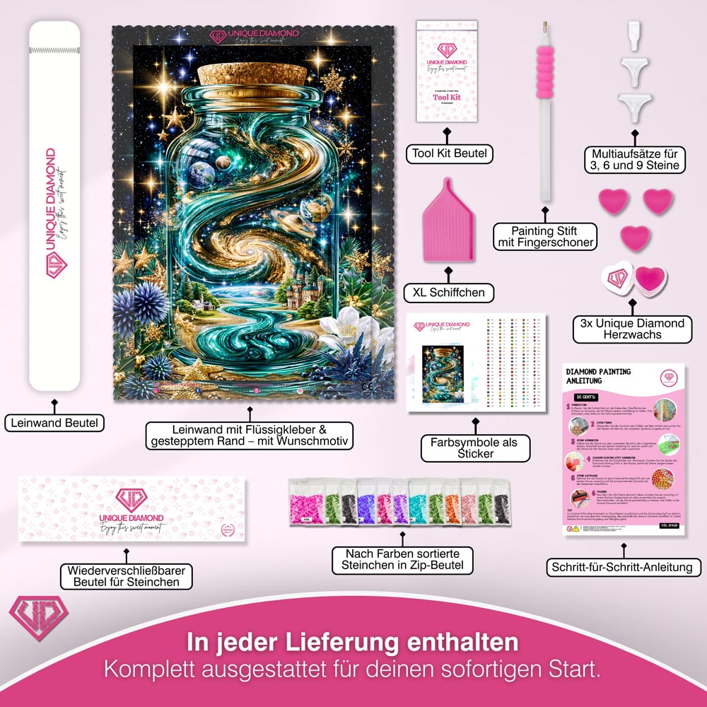 5D Diamond Painting – Kosmos im Glas der Ewigkeit