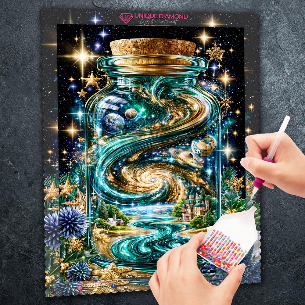 5D Diamond Painting – Kosmos im Glas der Ewigkeit