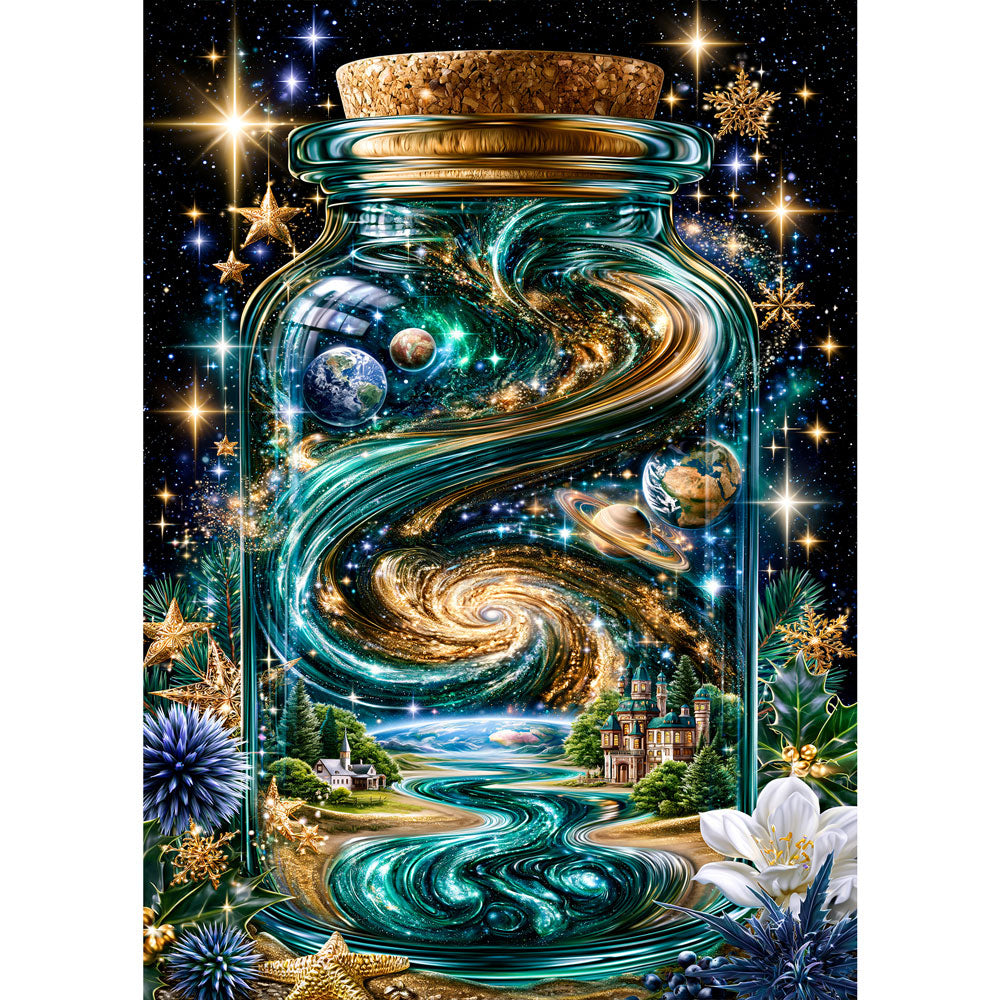 5D Diamond Painting – Kosmos im Glas der Ewigkeit | Unique Diamond