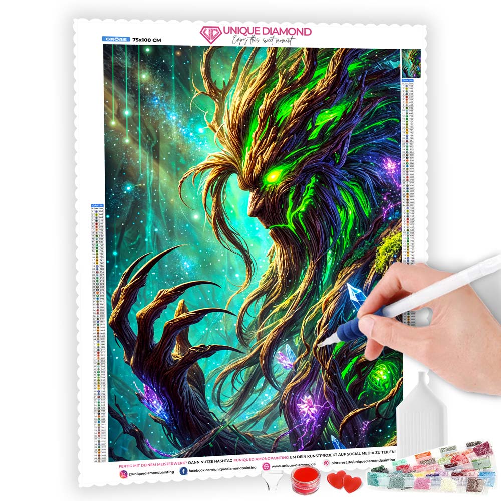 5D Diamond Painting – Kristallwächter der Tiefenwurzeln, Unique-Diamond