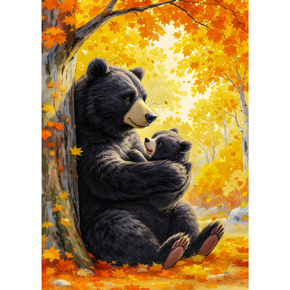 5D Diamond Painting – Kuschelzeit im Herbstwald Unique-Diamond