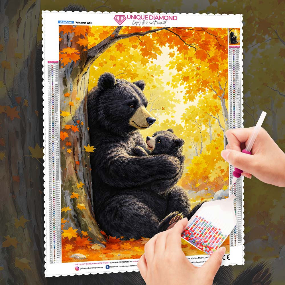 5D Diamond Painting – Kuschelzeit im Herbstwald Unique-Diamond