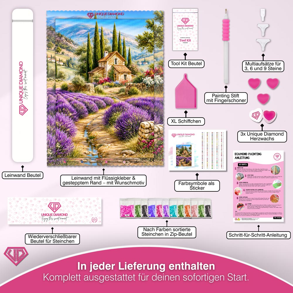 5D Diamond Painting – Lavendelidylle in der Provence
