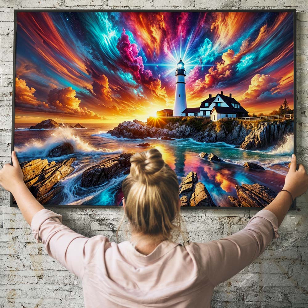 5D Diamond Painting – Leuchtturm der Farbenpracht Unique-Diamond