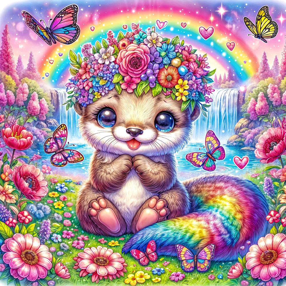 5D Diamond Painting – Lina im Blütenzauberland Unique-Diamond