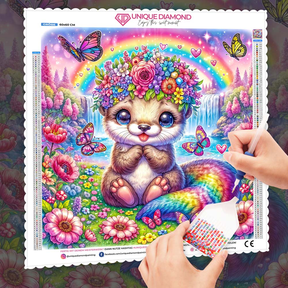 5D Diamond Painting – Lina im Blütenzauberland Unique-Diamond