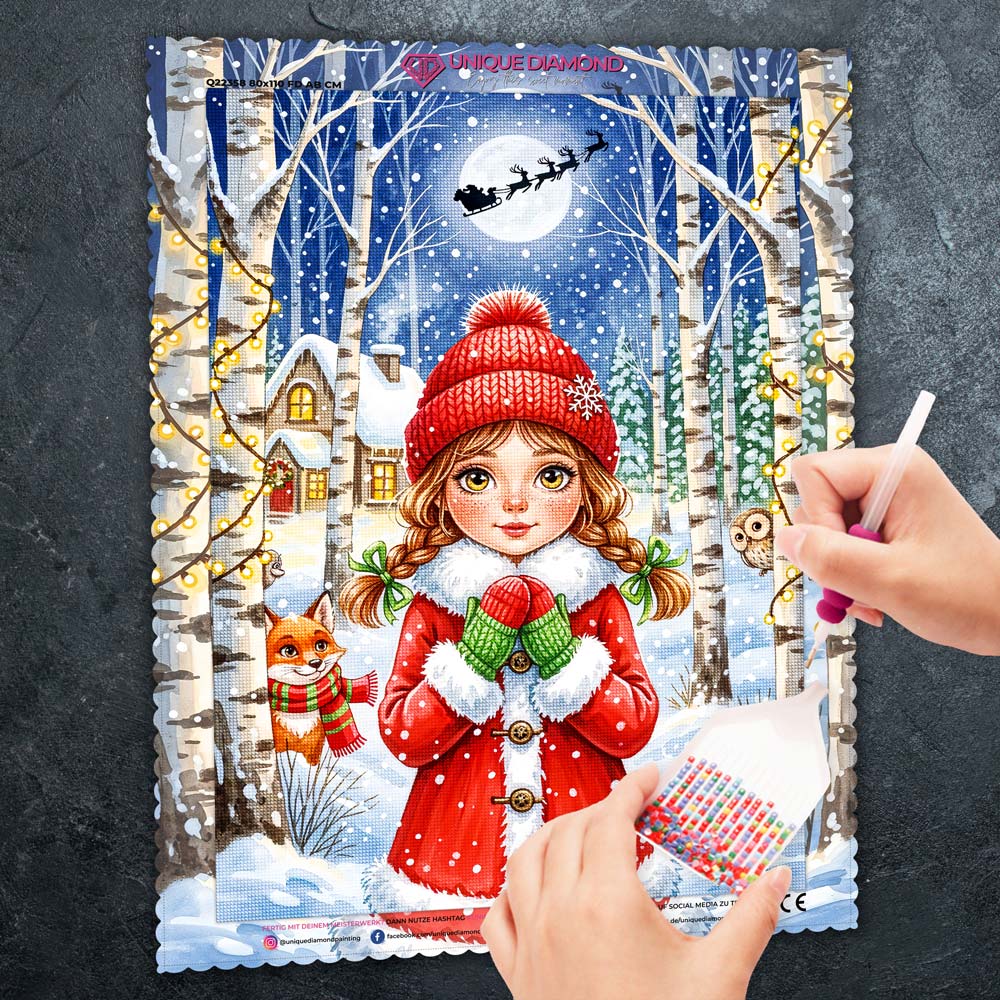 5D Diamond Painting – Lina im Winterwunderland