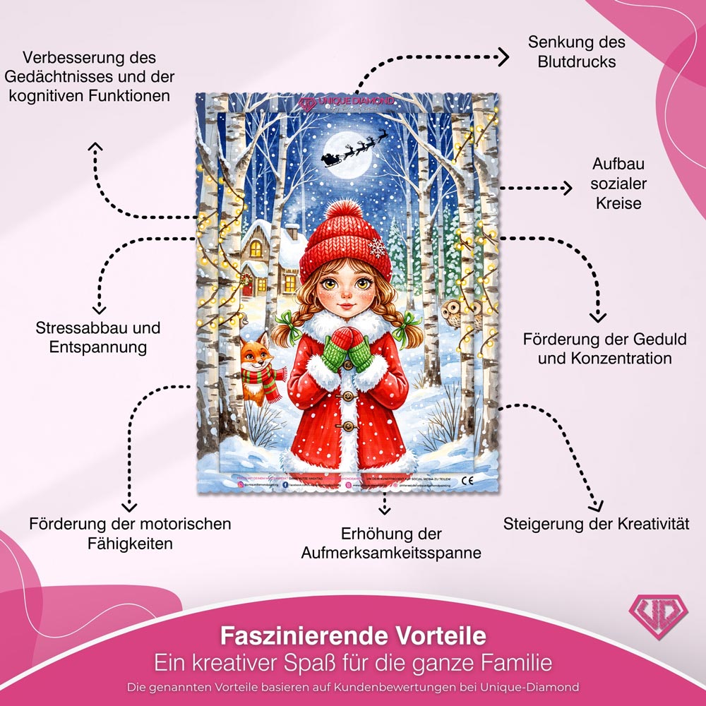 5D Diamond Painting – Lina im Winterwunderland
