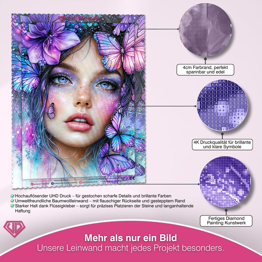 5D Diamond Painting – Liora im Schmetterlingshauch Unique-Diamond