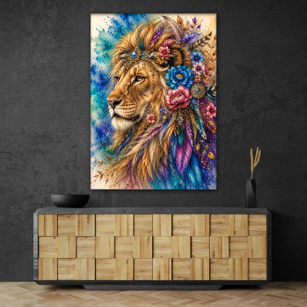 5D Diamond Painting – Löwe der Federkrone