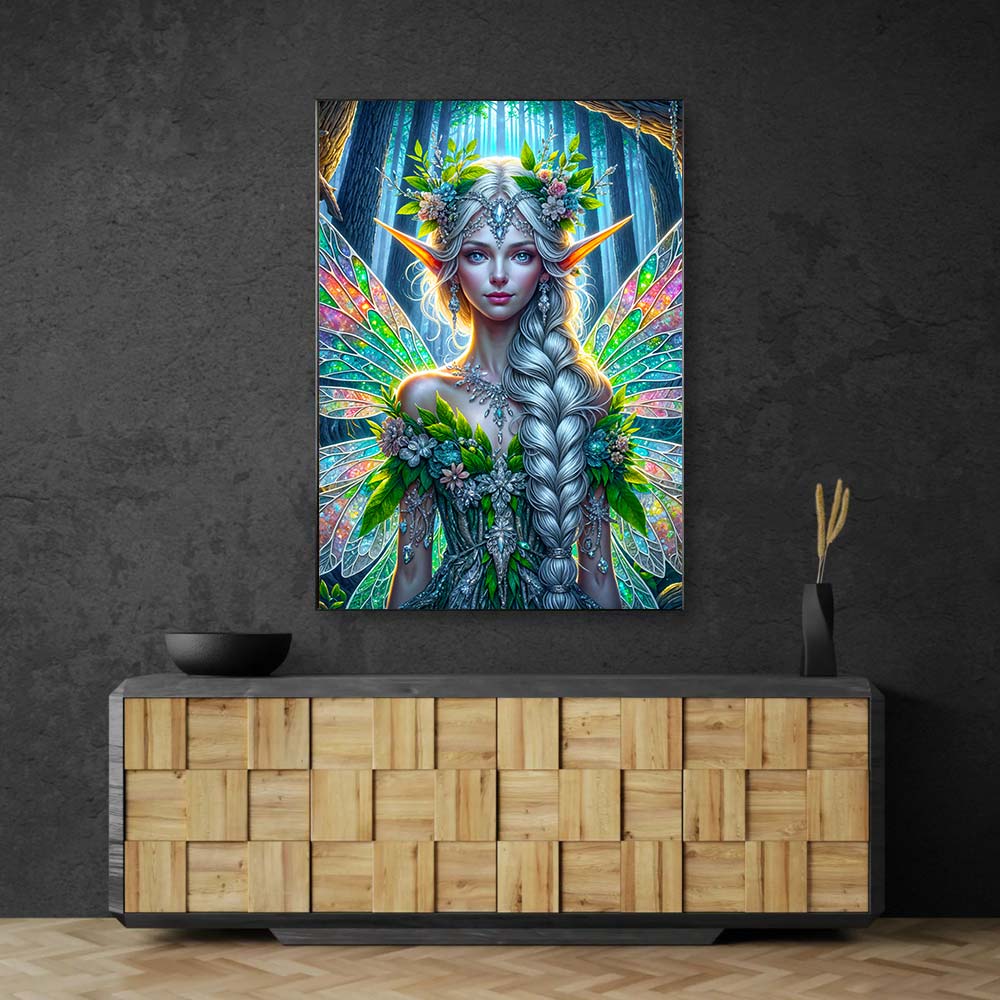 5D Diamond Painting – Lumina, Königin des Sternenwaldes, Unique-Diamond