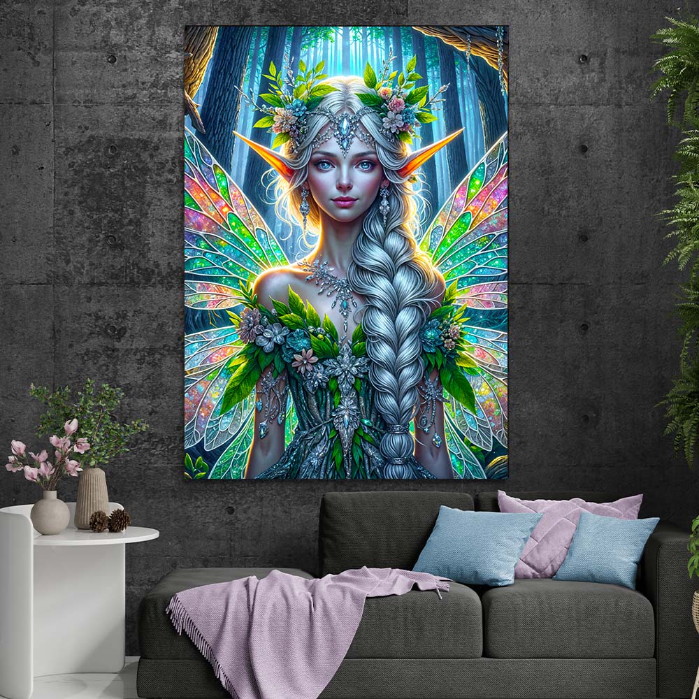 5D Diamond Painting – Lumina, Königin des Sternenwaldes, Unique-Diamond