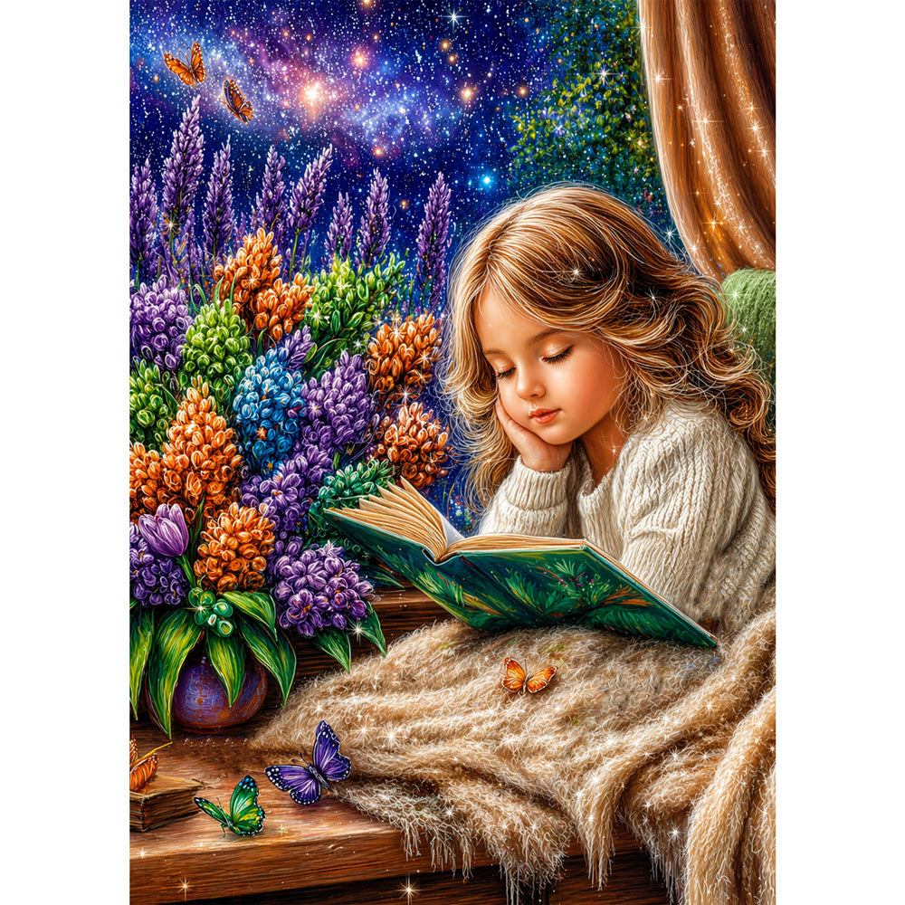 5D Diamond Painting – Magische Lesestunde, Unique-Diamond