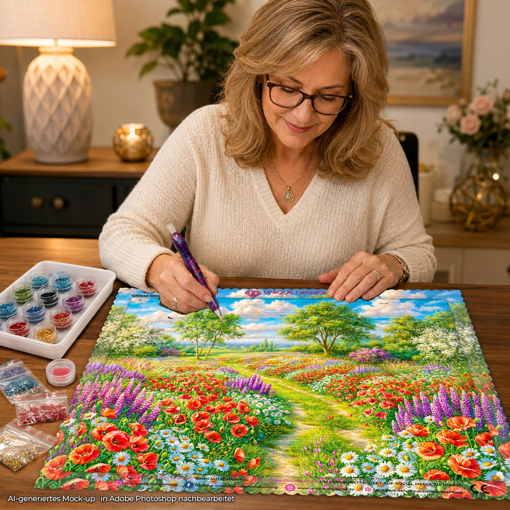 5D Diamond Painting – Maries blühender Sommerpfad