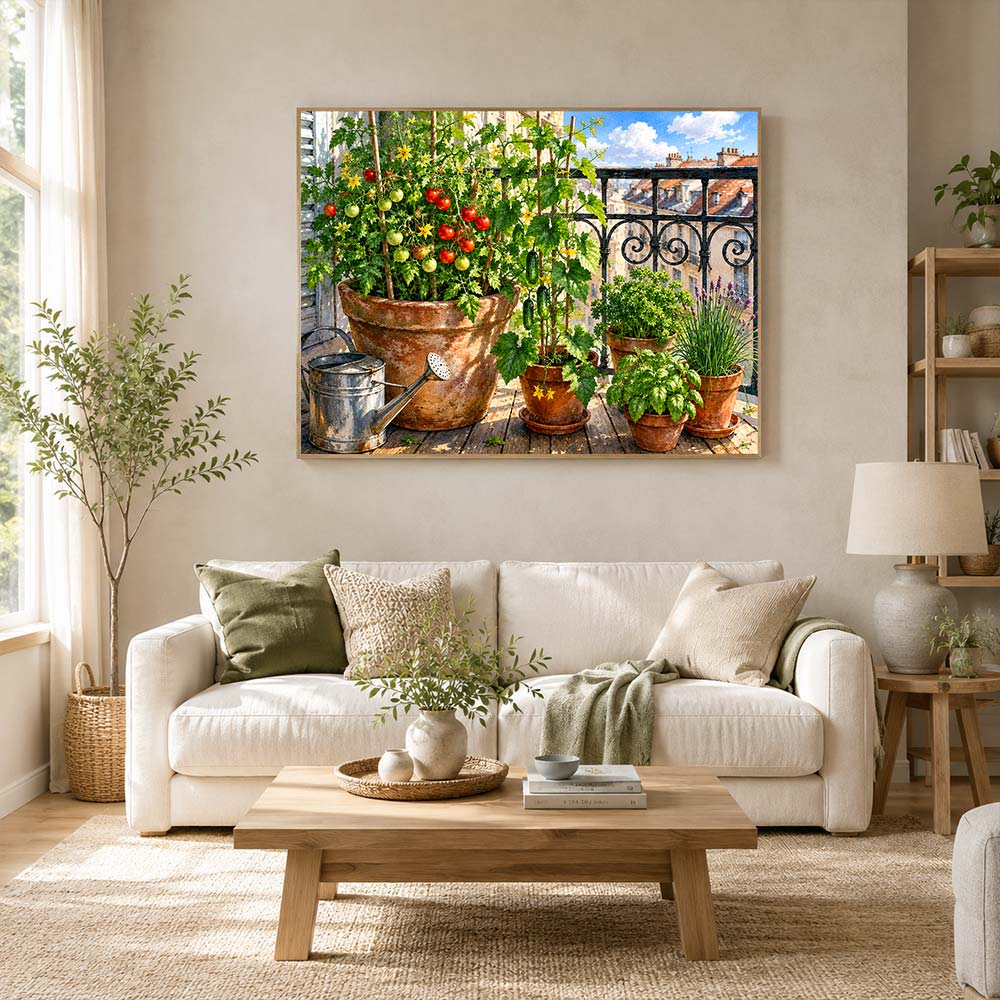 5D Diamond Painting – Mediterraner Balkongarten